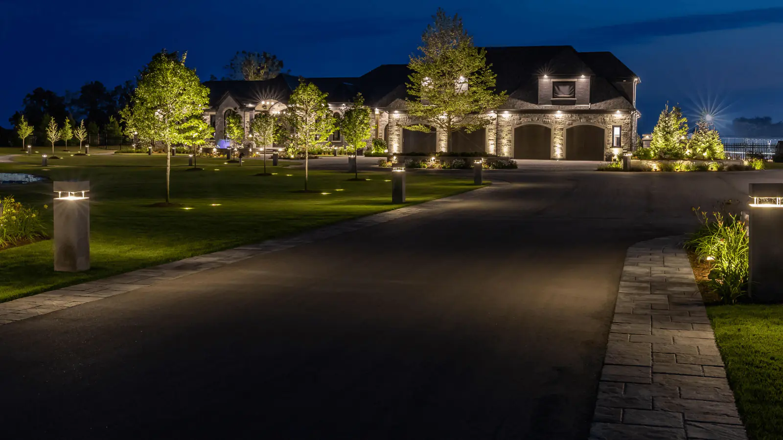 Landscape Lighting installation at a luxury residence